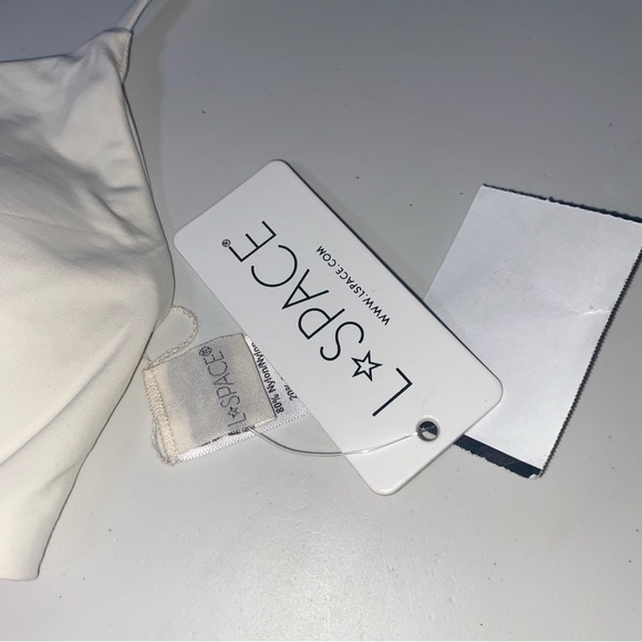 NWT  L*Space Sea Glass Color Block Bikini Swim Top Brown Pink Halter XL Bitsy - Picture 7 of 10